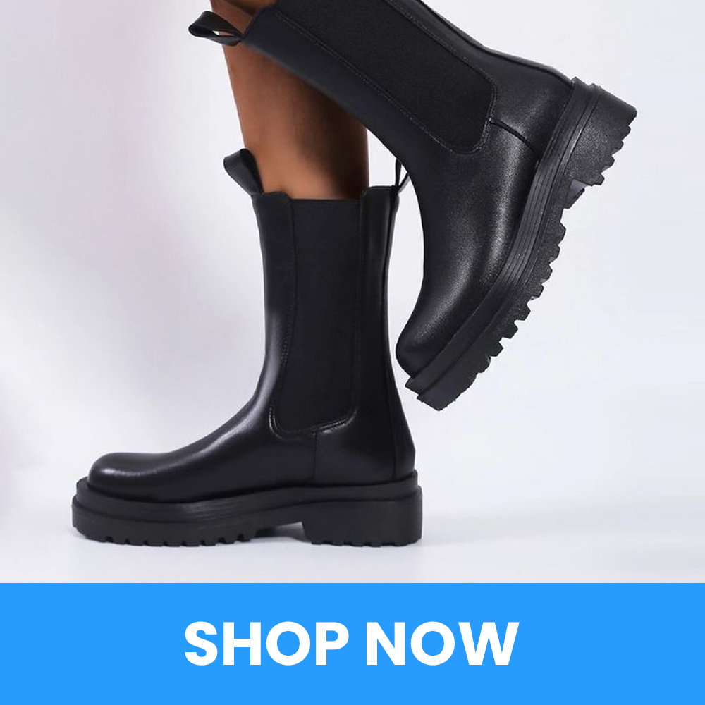 Charlotte Black Leather Women Boots