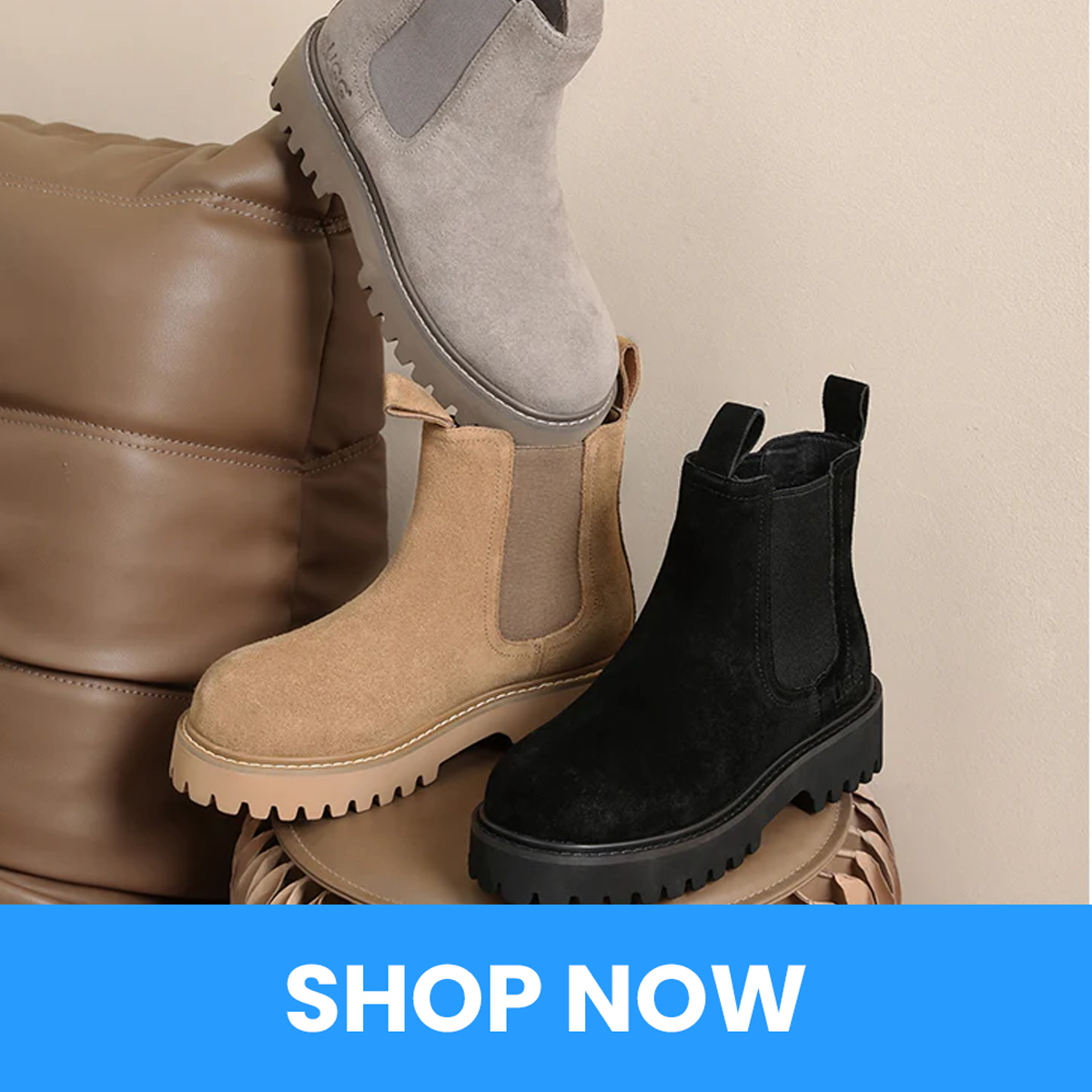 Short Button Fur UGG Boots