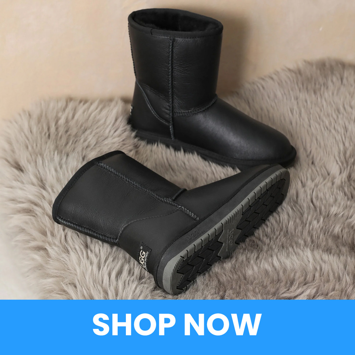 Short Button Fur UGG Boots